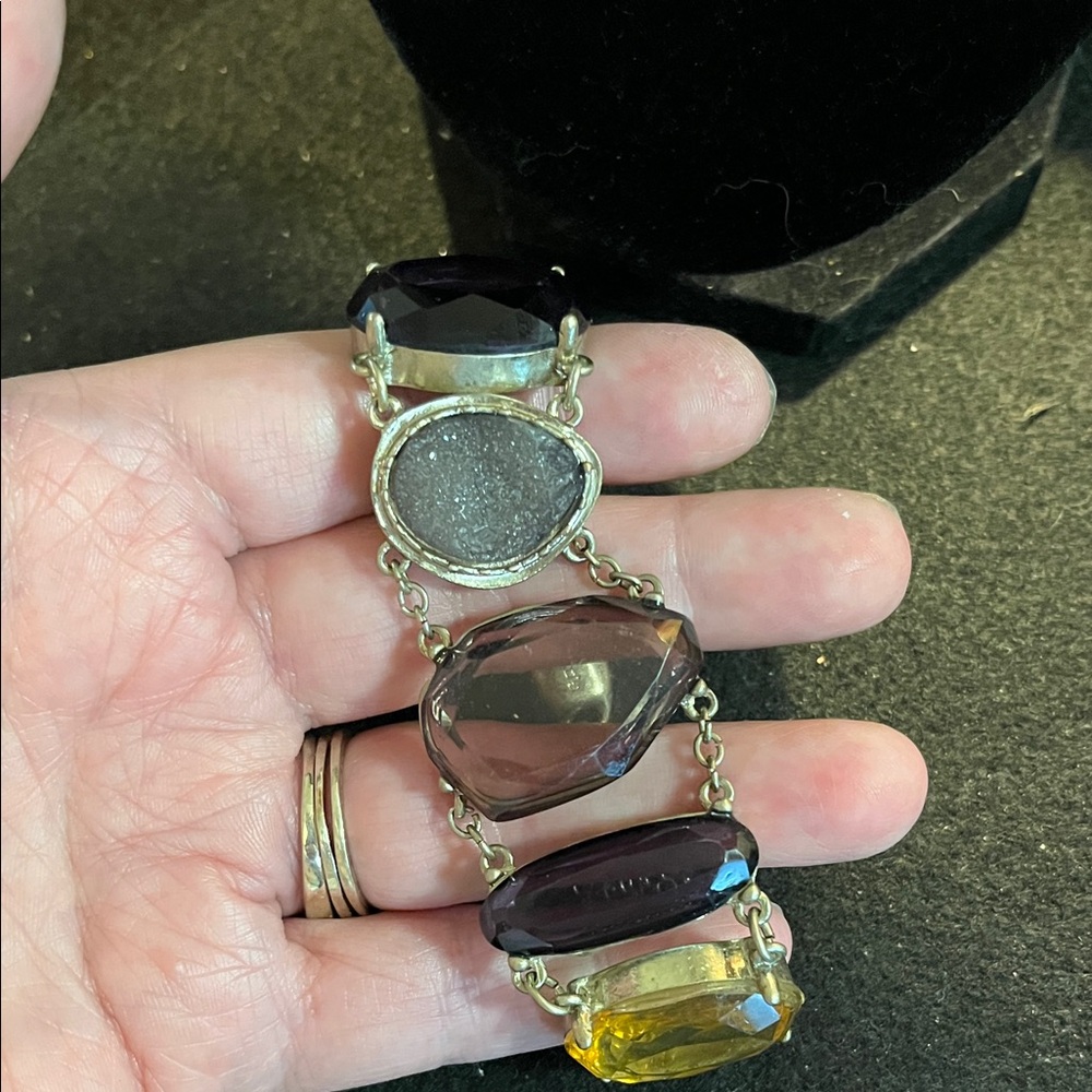 Chico's Black and Yellow Stone Bracelet
